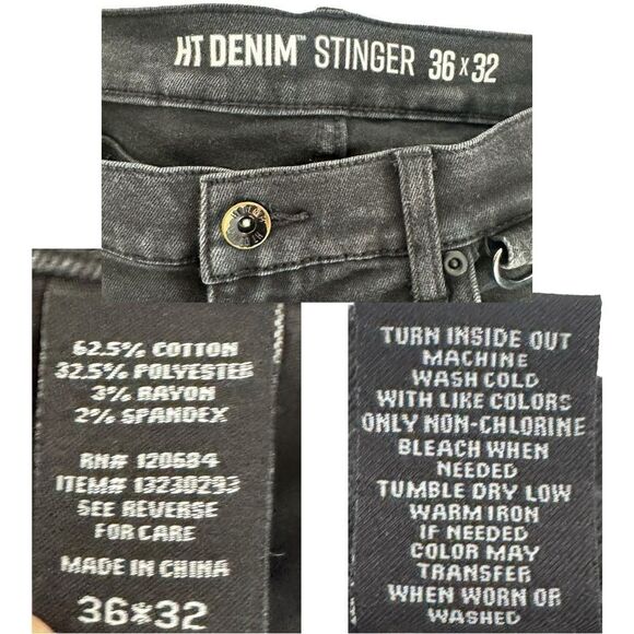 Hot Topic Stinger Black Slim Straight Denim Jeans Sz 36 x 32 - Picture 10 of 10